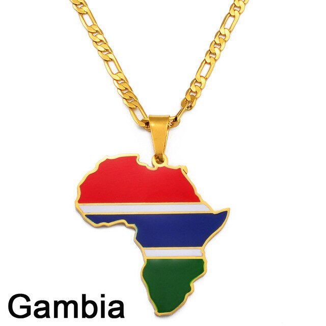 Africa Map Pendant Necklaces