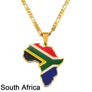 Africa Map Pendant Necklaces