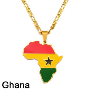 Africa Map Pendant Necklaces