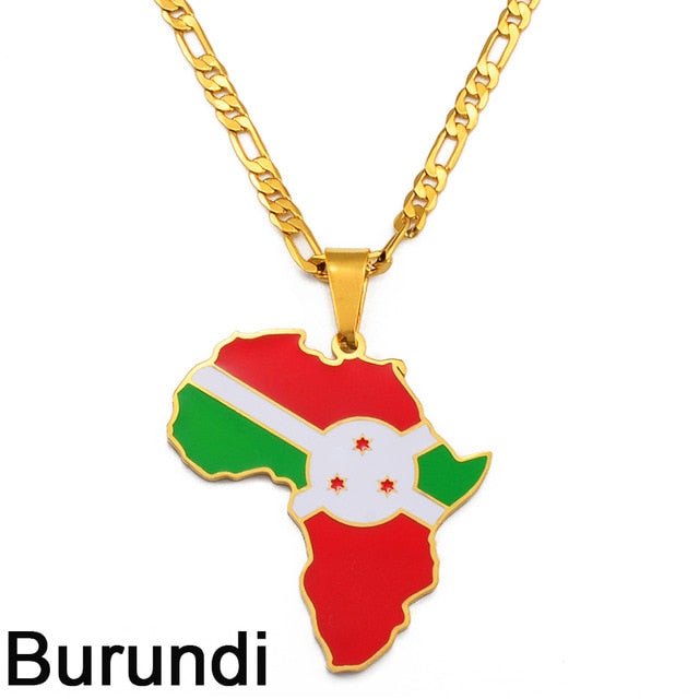 Africa Map Pendant Necklaces