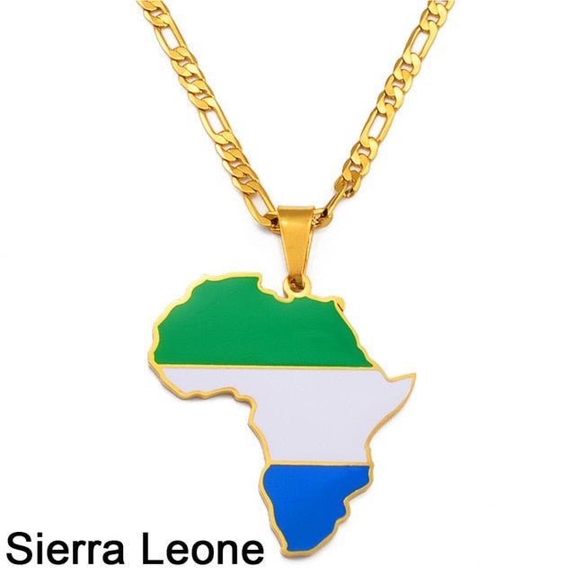 Africa Map Pendant Necklaces