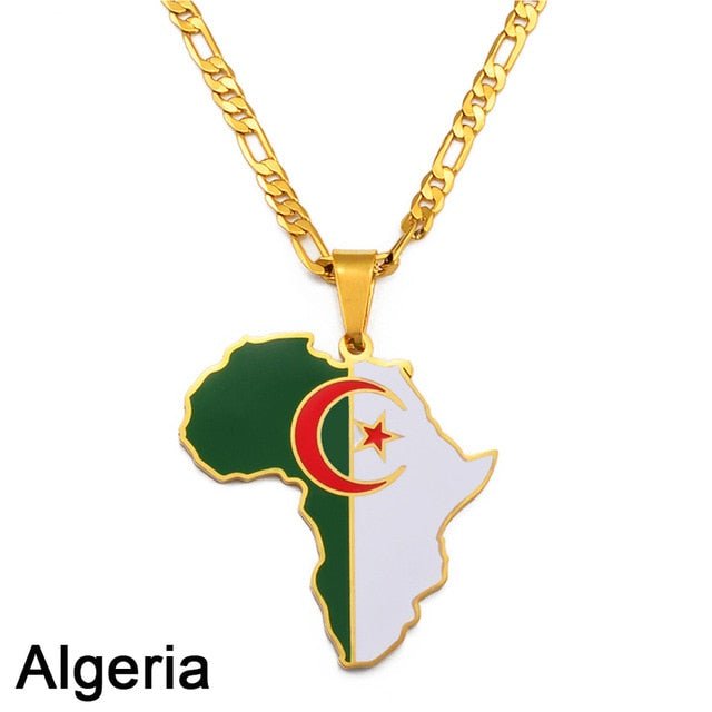 Africa Map Pendant Necklaces