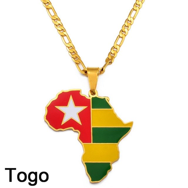 Africa Map Pendant Necklaces