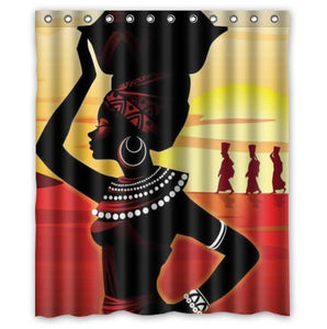African Art Fabric Waterproof Shower Curtain - B&R African Styles