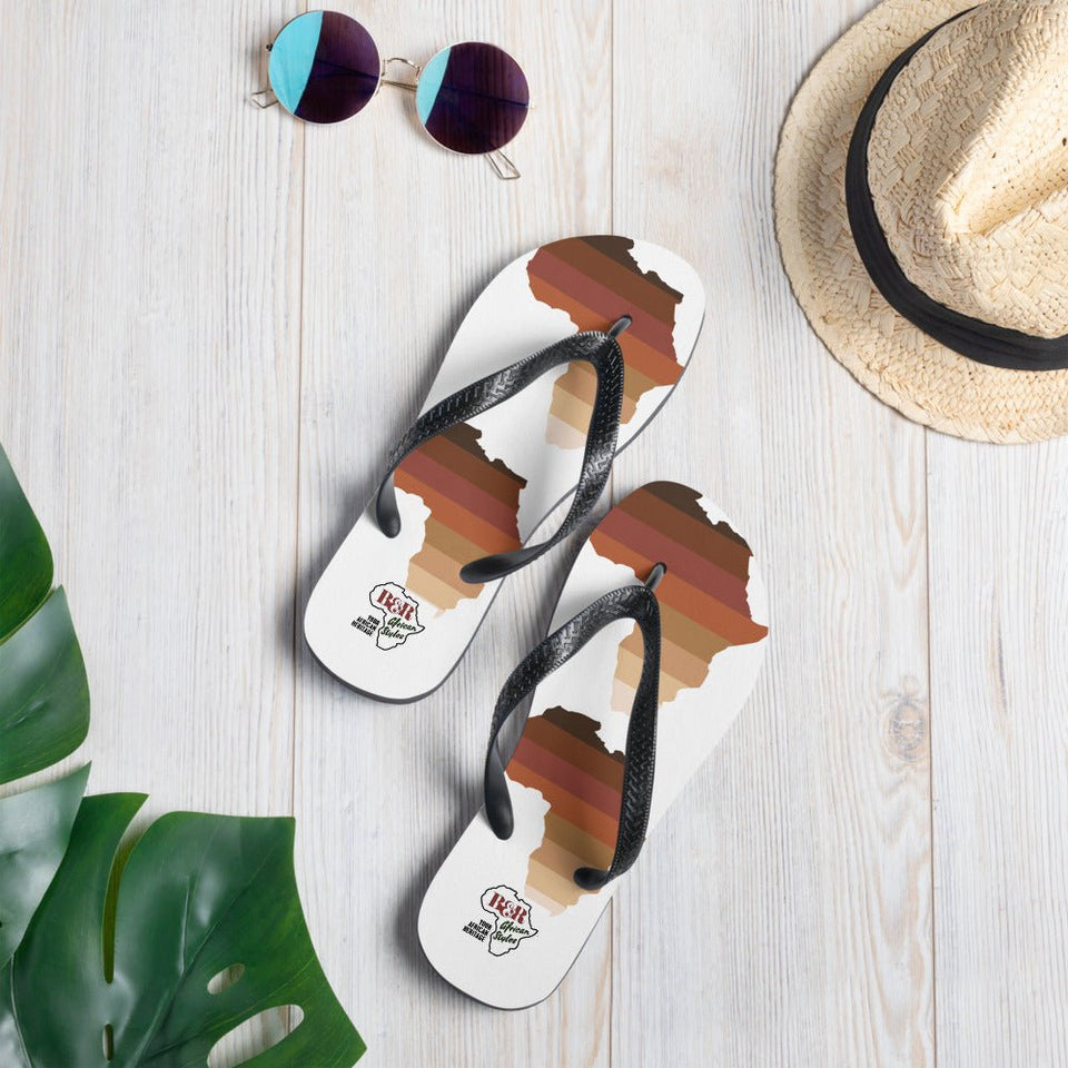 African Map Shade Flip-Flops