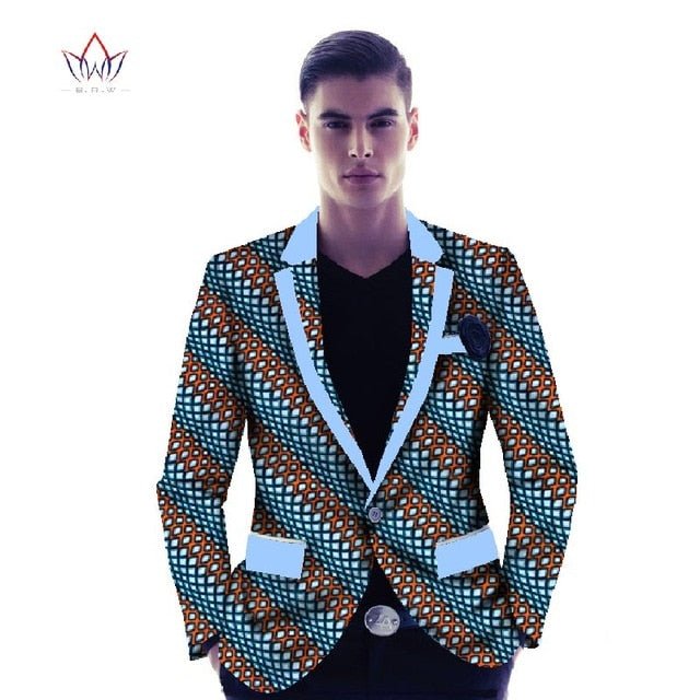 African Print  Men's Suit Jacket - B&R African Styles