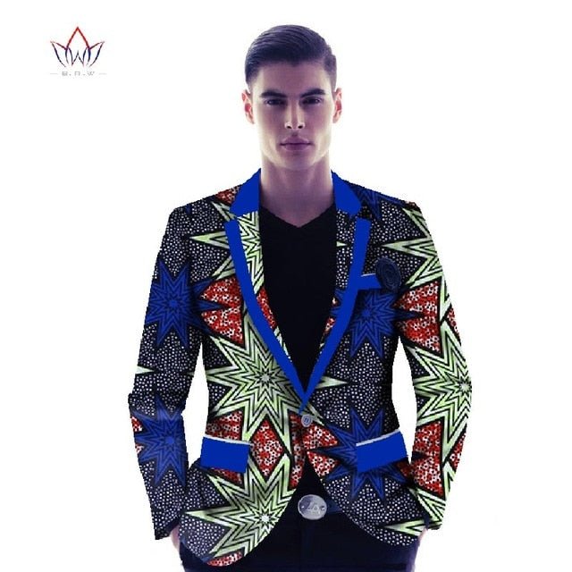 African Print  Men's Suit Jacket - B&R African Styles