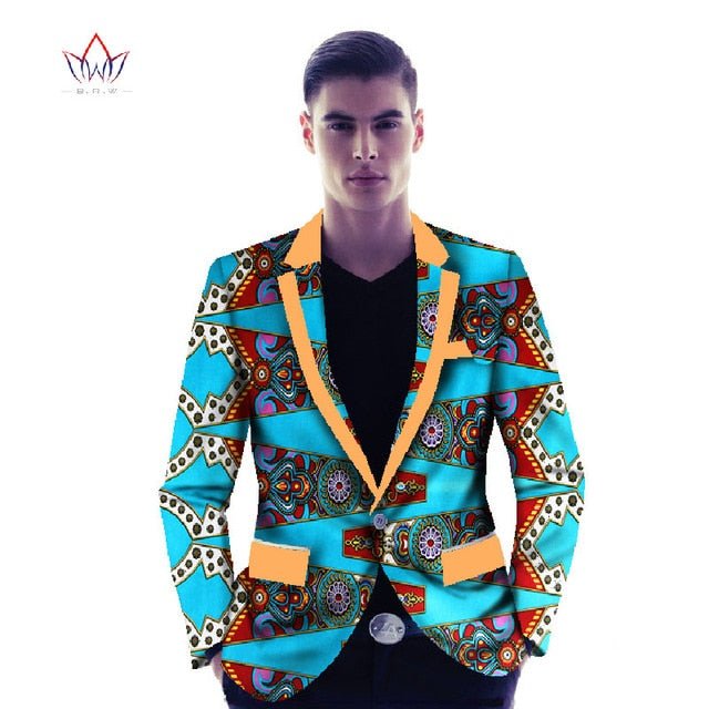 African Print  Men's Suit Jacket - B&R African Styles