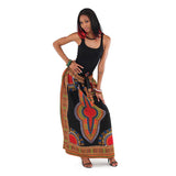 Black Elastic Skirt Traditional Dashiki Print - B&R African Styles