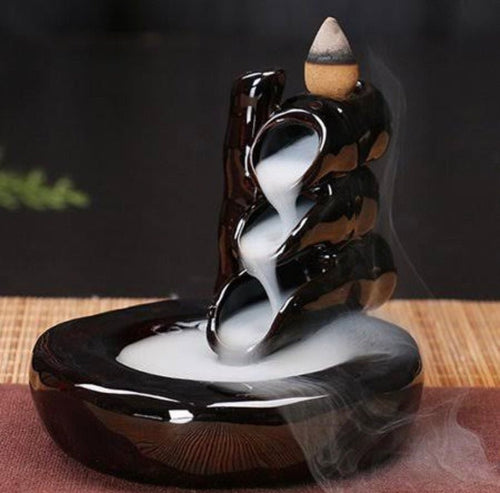 Ceramic Waterfall Incense Cone Holder