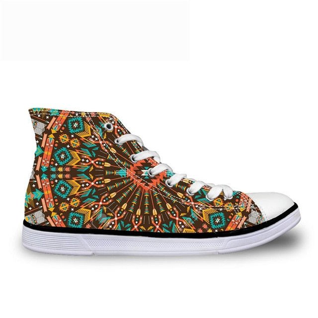 Cool Dashiki  Kente African Style  Men's High Top Canvas Shoes Lace-up - B&R African Styles