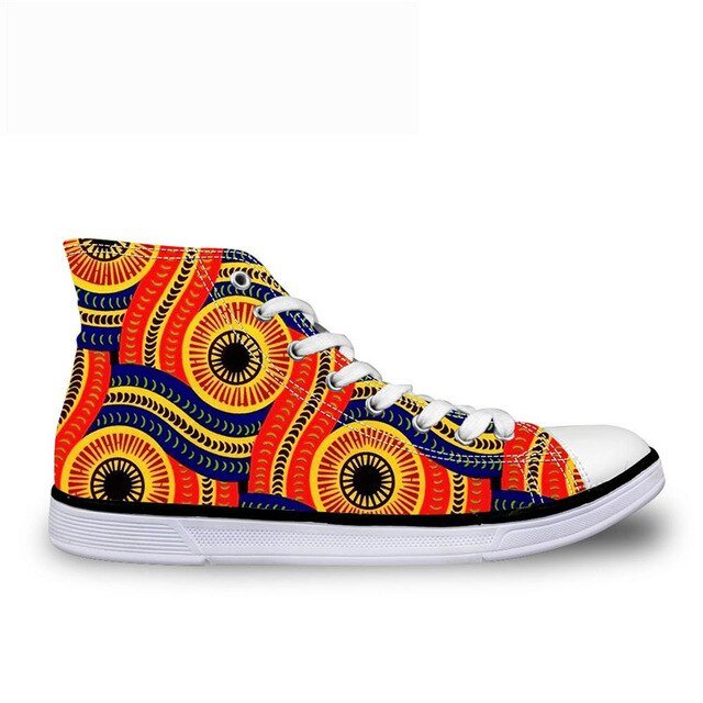Cool Dashiki  Kente African Style  Men's High Top Canvas Shoes Lace-up - B&R African Styles