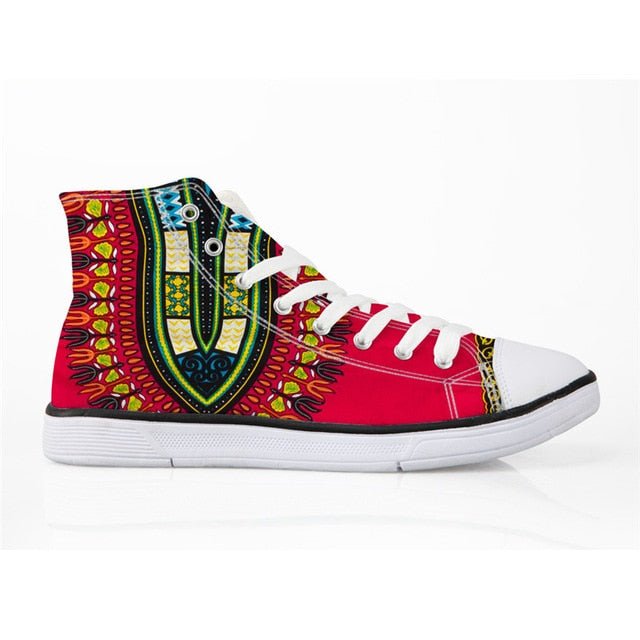 Cool Dashiki  Kente African Style  Men's High Top Canvas Shoes Lace-up - B&R African Styles