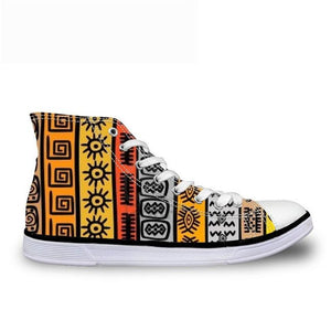 Cool Dashiki  Kente African Style  Men's High Top Canvas Shoes Lace-up - B&R African Styles