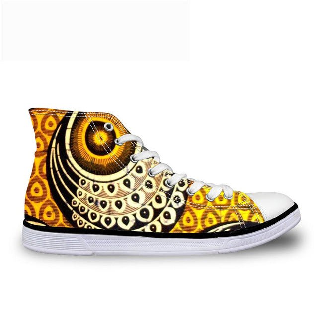 Cool Dashiki  Kente African Style  Men's High Top Canvas Shoes Lace-up - B&R African Styles