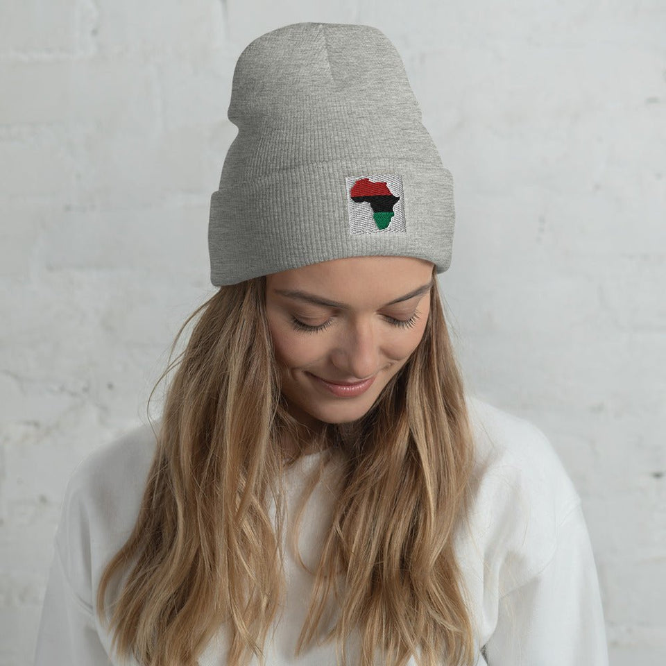 Cuffed Beanie: Africa Map