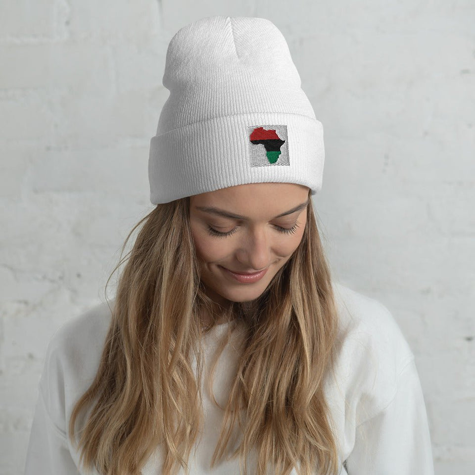 Cuffed Beanie: Africa Map