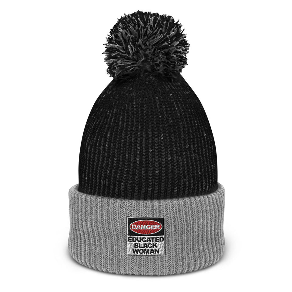 Danger Black Educated Woman Pom-Pom Beanie