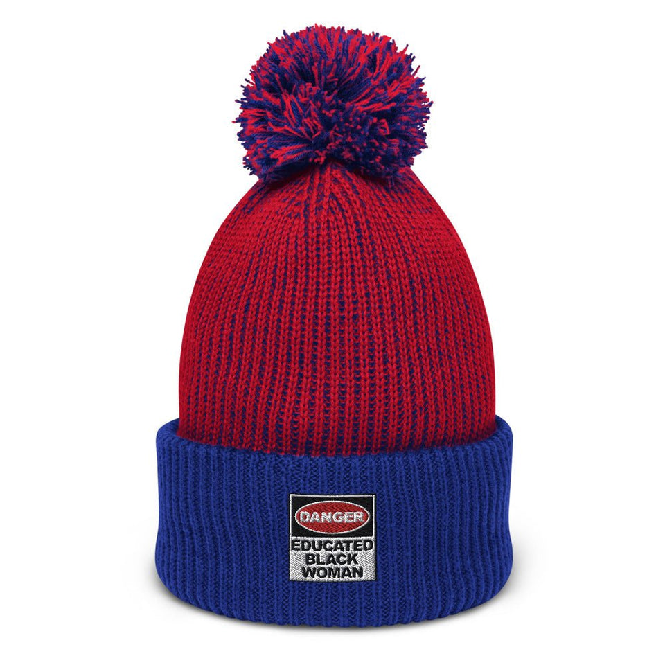 Danger Black Educated Woman Pom-Pom Beanie