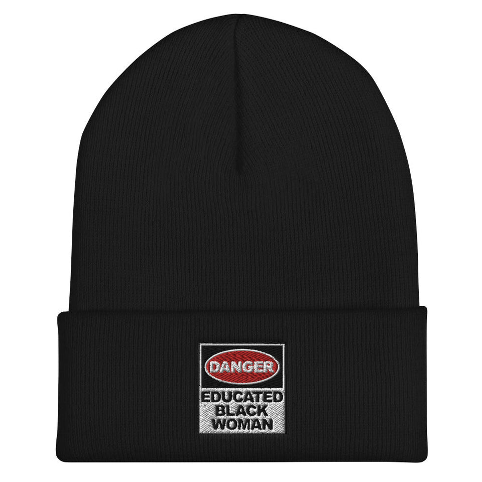 Danger Educated Black Woman Cuffed Beanie