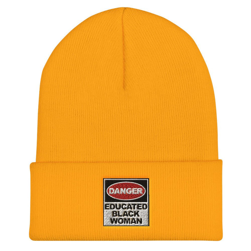 Danger Educated Black Woman Cuffed Beanie
