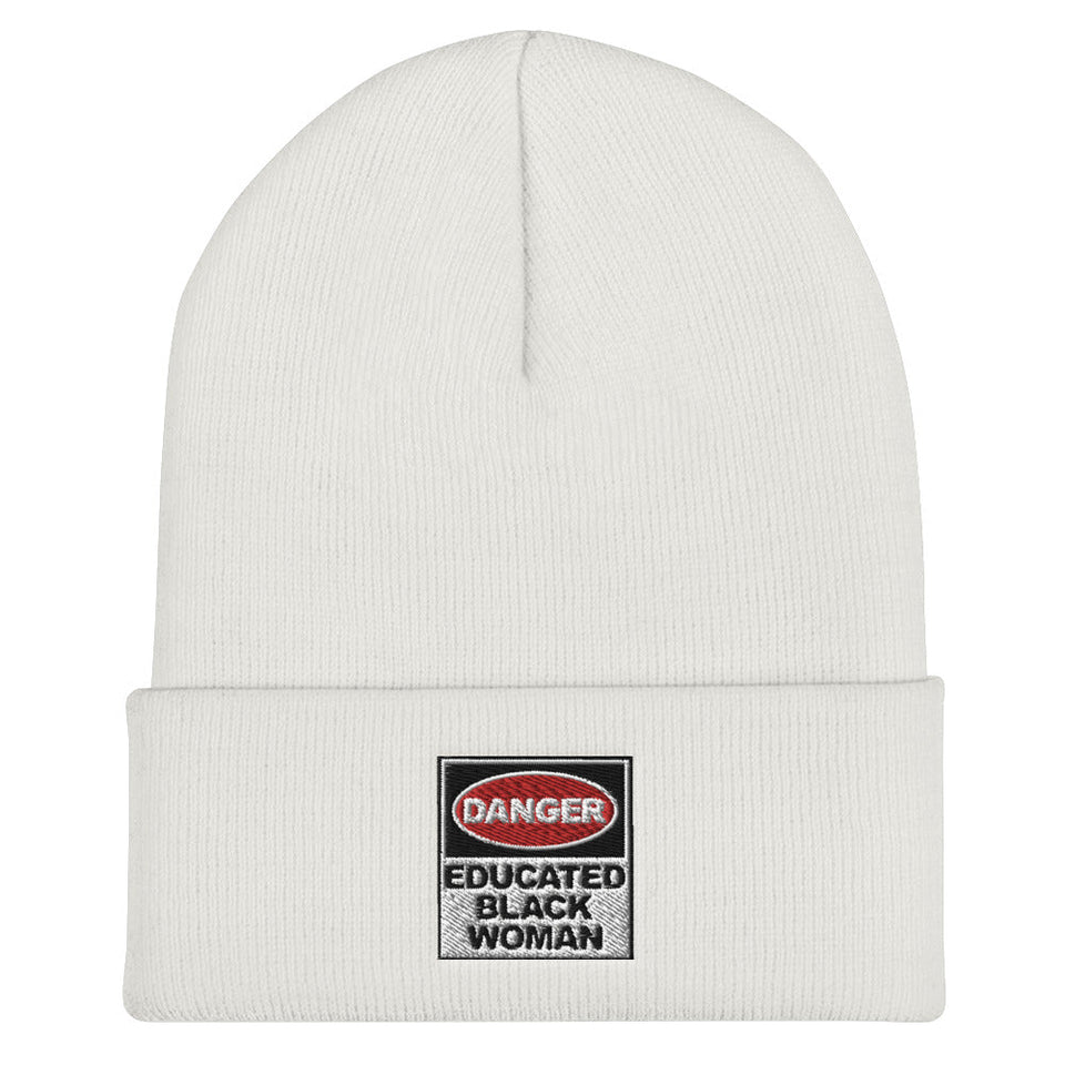 Danger Educated Black Woman Cuffed Beanie