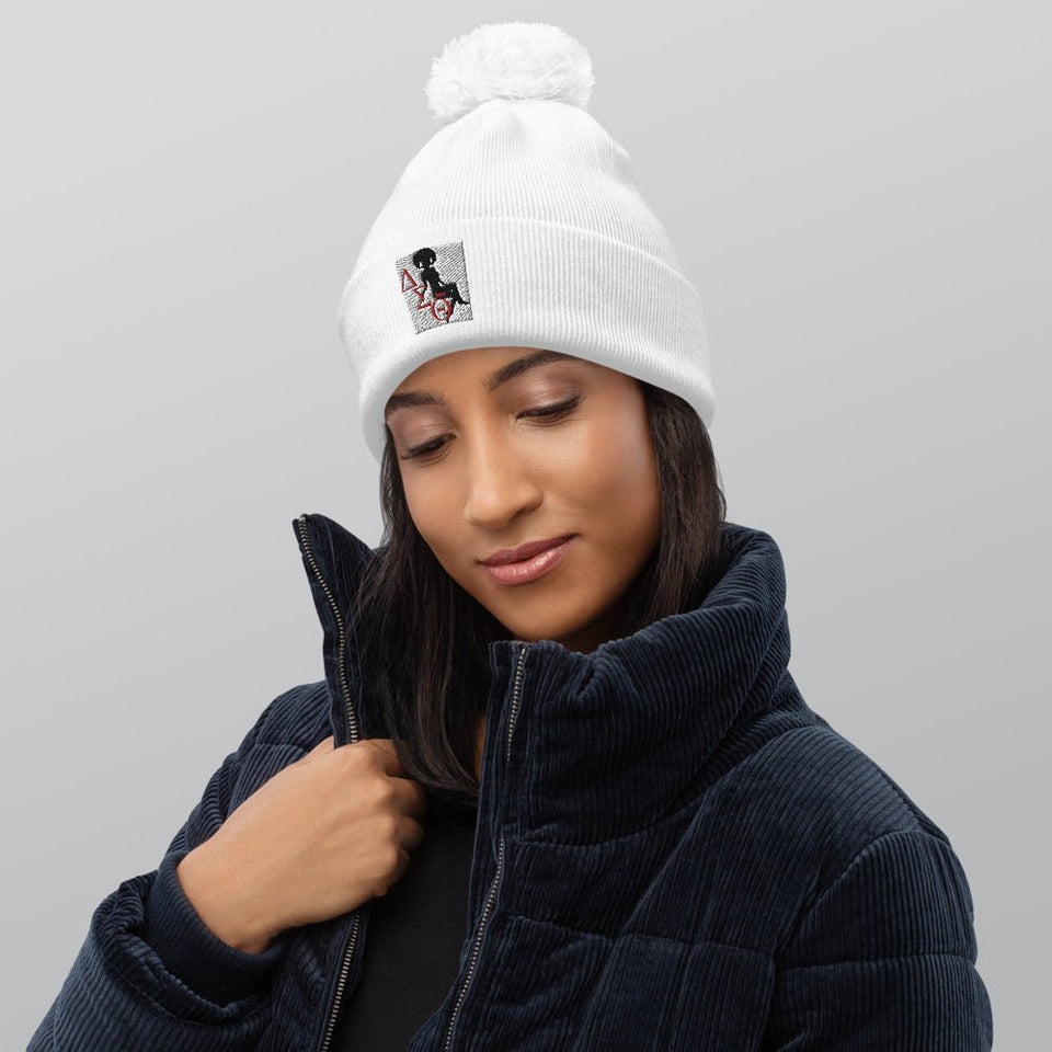 Delta Sigma Theta Pom pom beanie