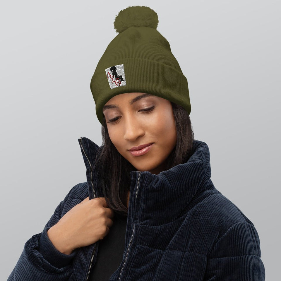 Delta Sigma Theta Pom pom beanie