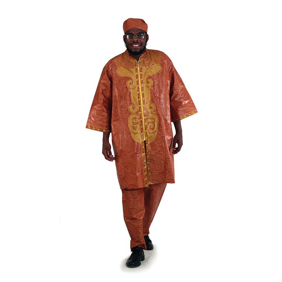 Exotic Brocade Dashiki Zipper & Pant Set - B&R African Styles
