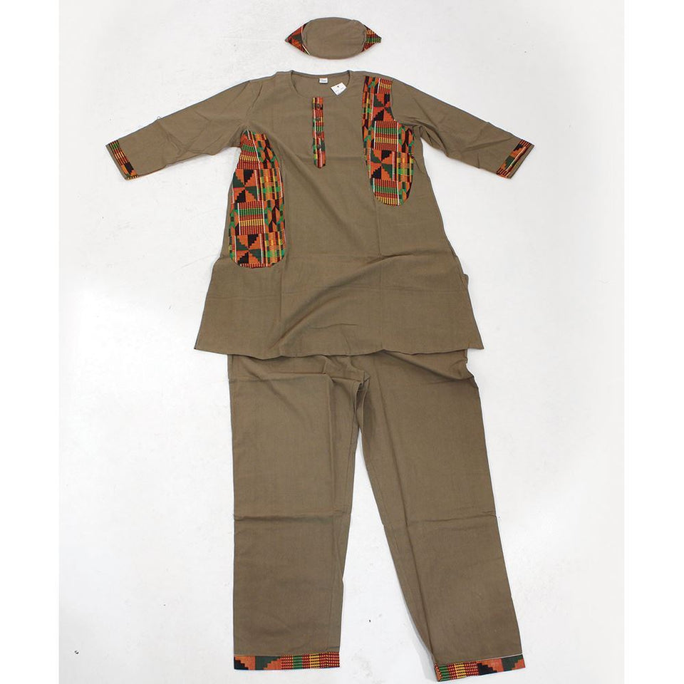 Exotic Kente Accent Pant Set - B&R African Styles