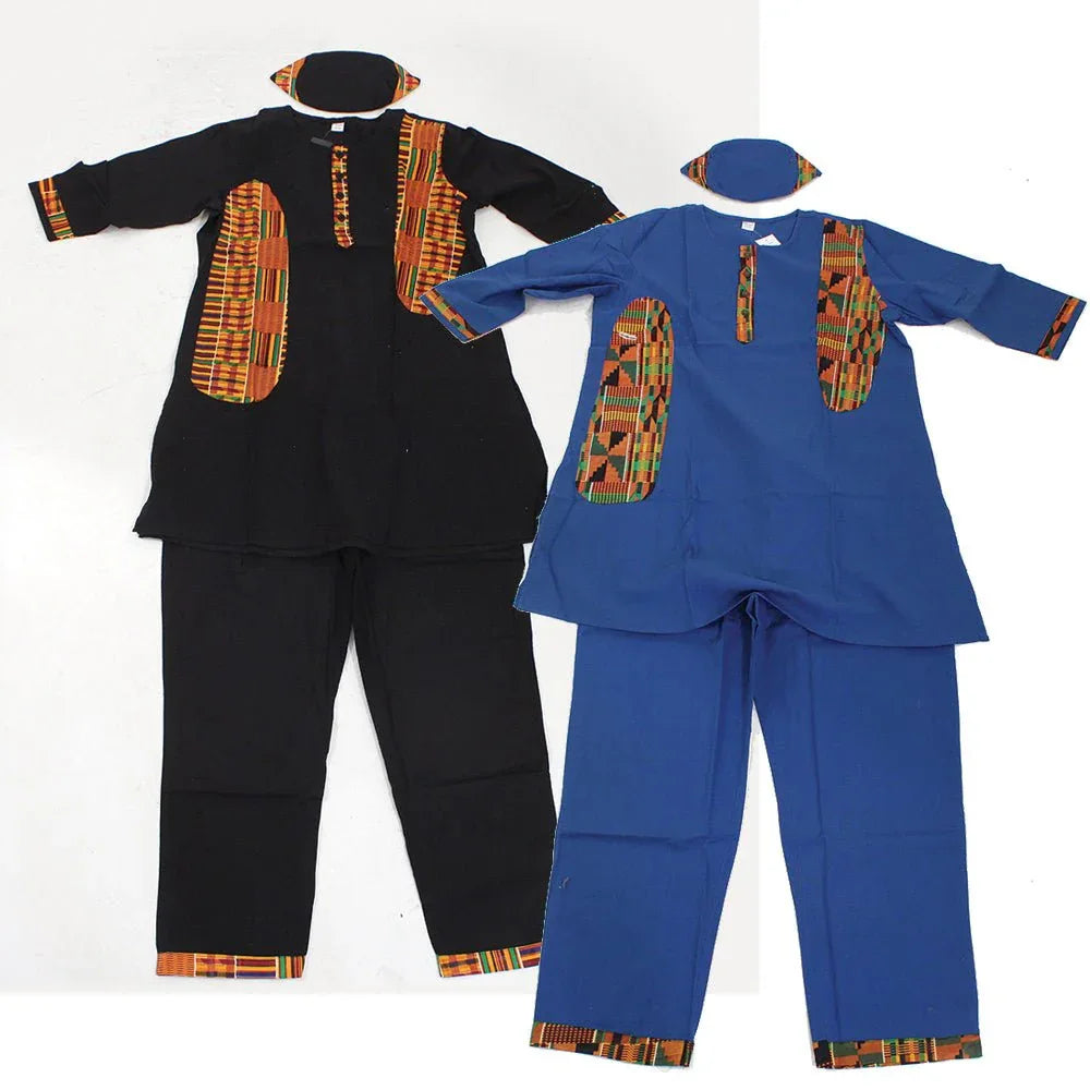 Men 3Pcs Pant Set /Traditional Kente Print-EMB02