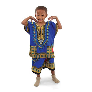 Kids Dashiki Set: Blue - B&R African Styles