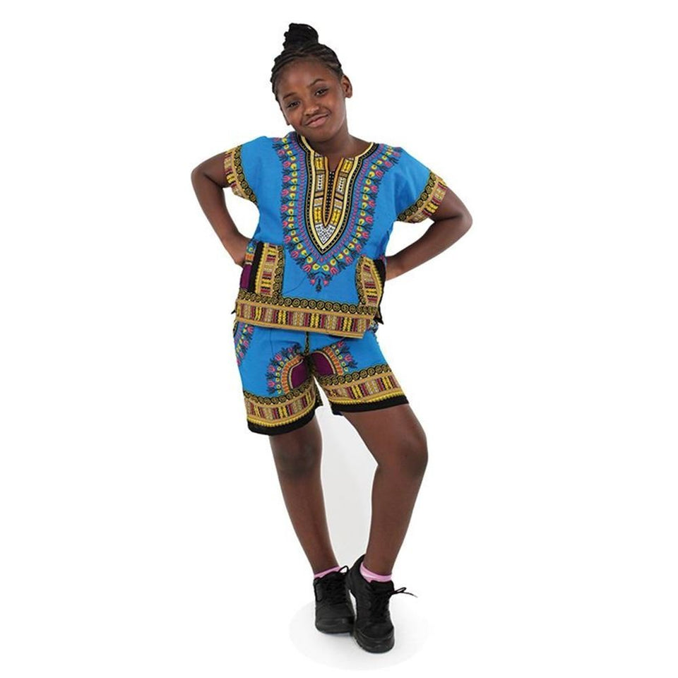 Kids Dashiki Set: Turquoise - B&R African Styles