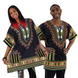 King-Size Dashiki: Black 1X - B&R African Styles