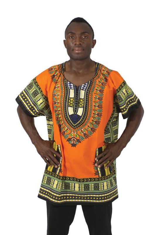King-Sized Dashiki: Orange 1X - B&R African Styles