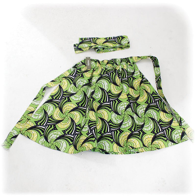 Lime Pinwheel Print Skirt - B&R African Styles