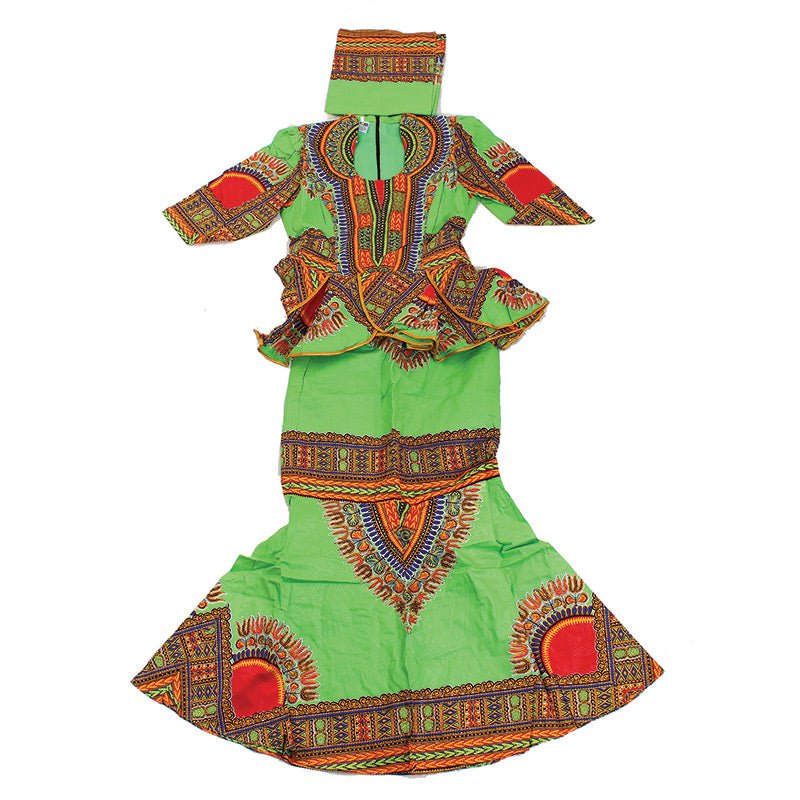 Lime ( Size 24) Luxury Skirt Set - B&R African Styles