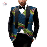 Men's Printed Dashiki Blazer Men Jacket + Vest Slim Suits - B&R African Styles