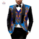 Men's Printed Dashiki Blazer Men Jacket + Vest Slim Suits - B&R African Styles