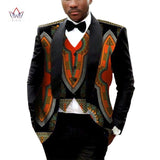 Men's Printed Dashiki Blazer Men Jacket + Vest Slim Suits - B&R African Styles