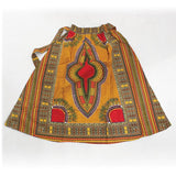 Mustard Elastic Skirt Traditional Dashiki Print - B&R African Styles