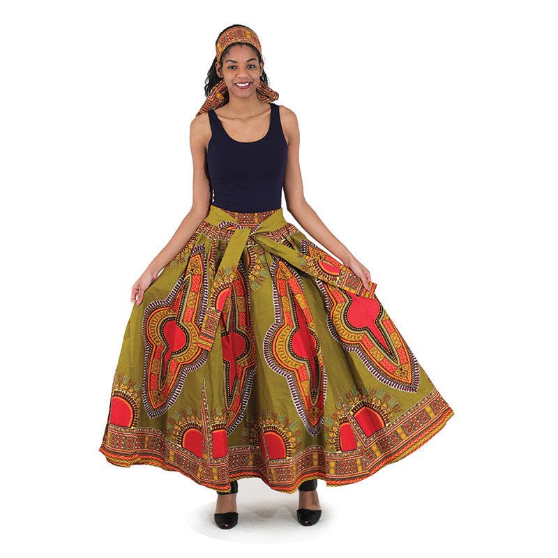 Olive Maxi Skirt - B&R African Styles