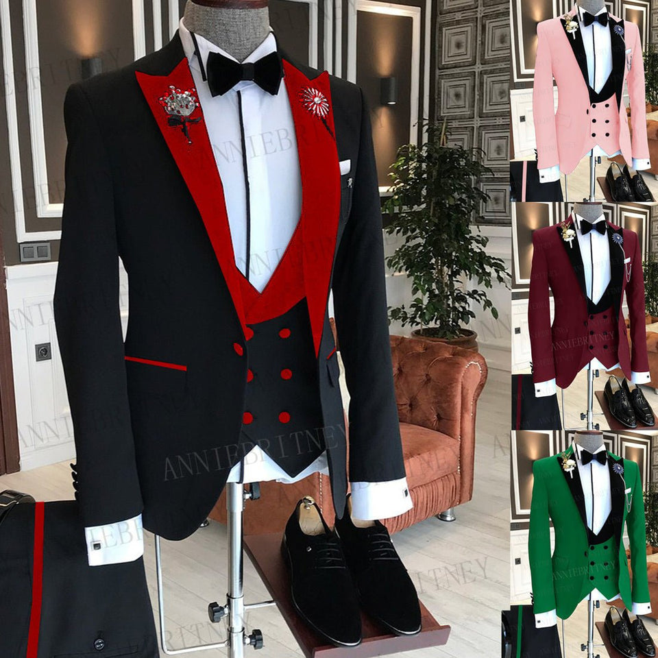 Slim Fit Tux Tailored Blazers 3Pcs - B&R African Styles