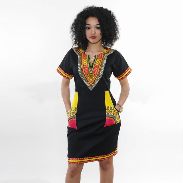 Summer Bodycon Dashiki Mini Dress - B&R African Styles