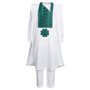 Traditional 3pcs Ankara Agbada Embroidered Boubou - B&R African Styles