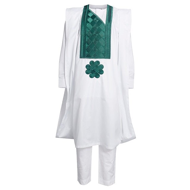 Traditional 3pcs Ankara Agbada Embroidered Boubou - B&R African Styles