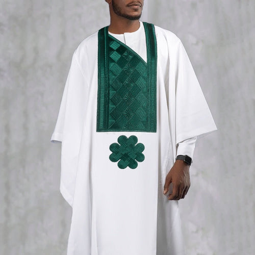 Traditional 3pcs Ankara Agbada Embroidered Boubou - B&R African Styles