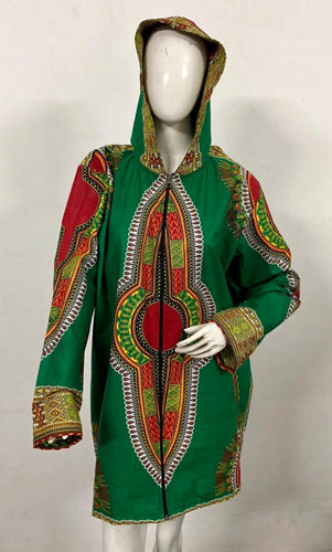 Traditional Dashiki Hoodie: Green - B&R African Styles