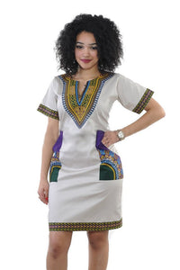 Traditional Dashiki Mini Dress For Women - B&R African Styles