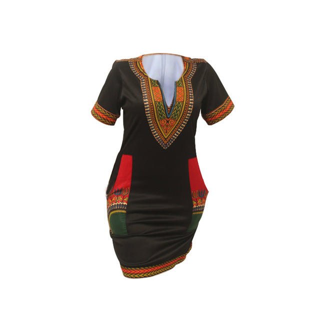 Traditional Dashiki Mini Dress For Women - B&R African Styles